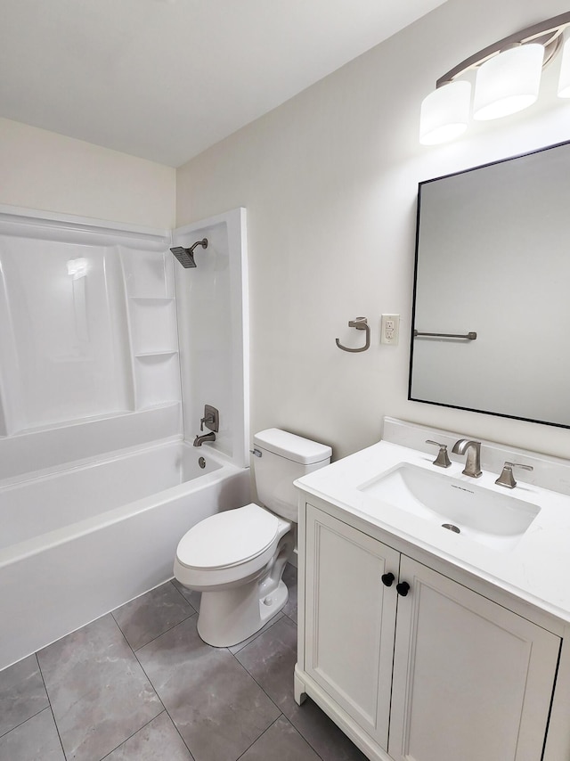 1322 S David Ave, Covington, VA 24426 - bathroom with toilet, vanity, tile patterned floors, and shower / tub combination
