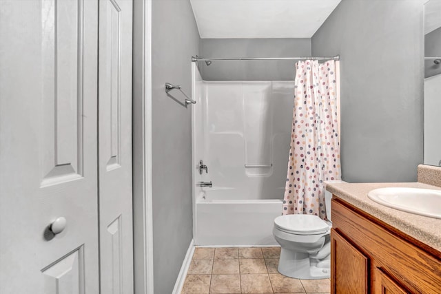 1920 Connors Ct, Salem, VA 24153 - bathroom with toilet, vanity, shower / tub combo, and baseboards