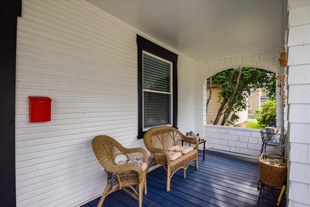 deck with a porch