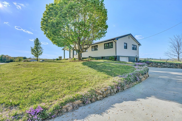 2288 Mud Pike Rd, Christiansburg, VA 24073 - view of home's exterior with a lawn, driveway, and an attached garage