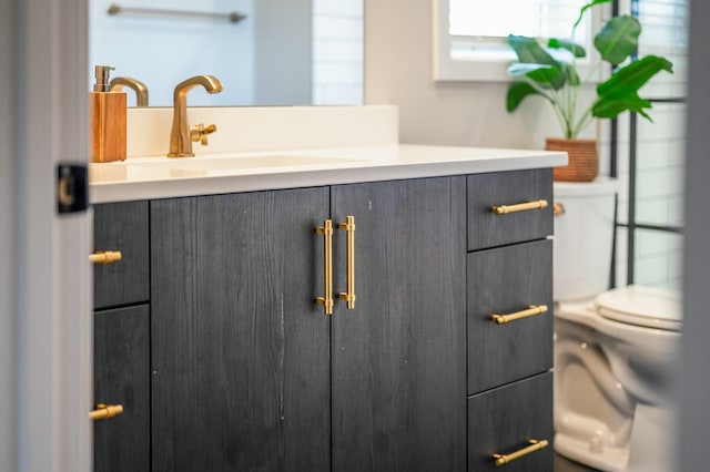 bathroom with toilet and vanity