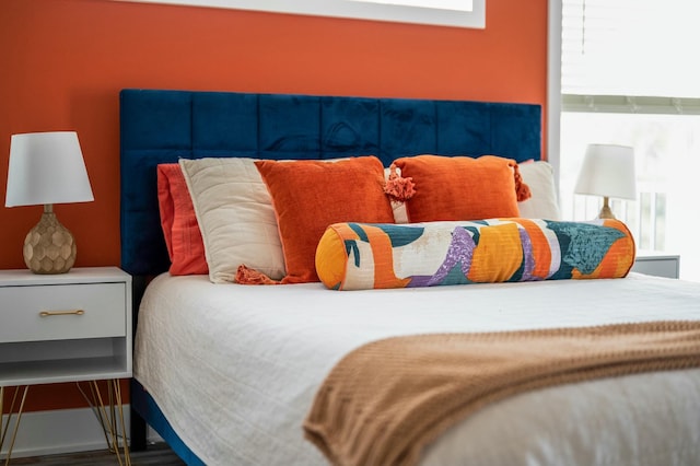 bedroom featuring wood finished floors