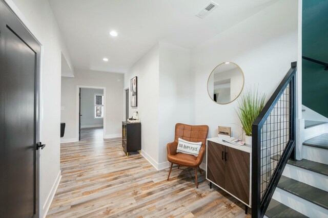 101 Retreat Ln, Huddleston, VA 24104 - hall featuring light wood-type flooring, baseboards, recessed lighting, and visible vents