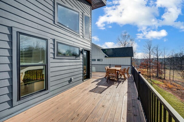 101 Retreat Ln, Huddleston, VA 24104 - wooden deck featuring outdoor dining area