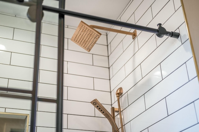 interior details with tiled shower