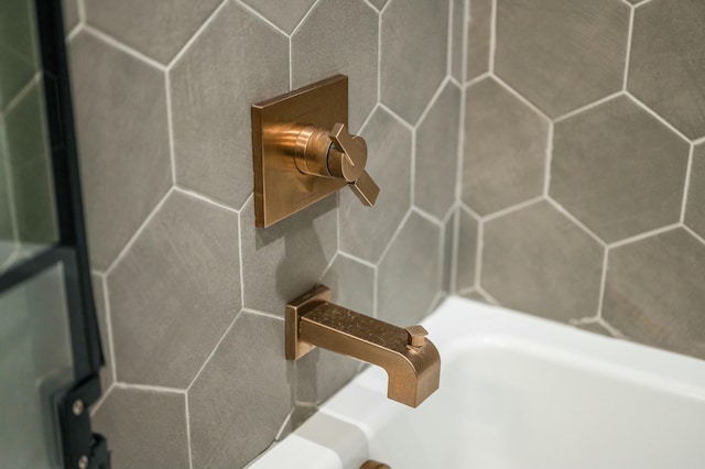 interior details with a shower
