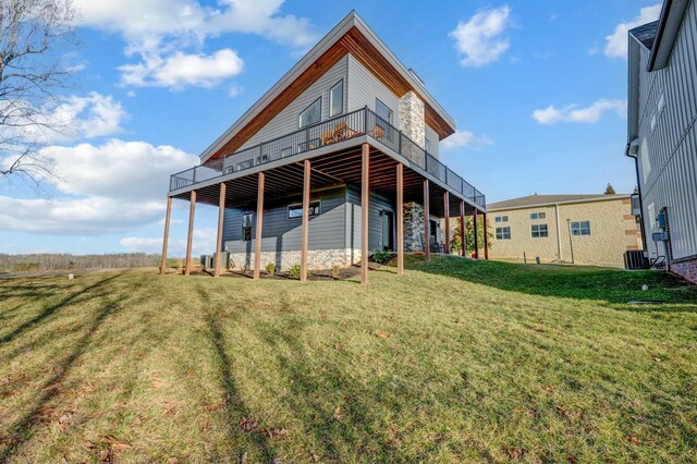 101 Retreat Ln, Huddleston, VA 24104 - rear view of house featuring a yard and a deck