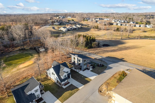 aerial view with a residential view