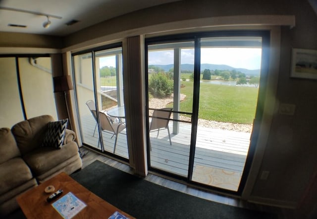 100 Sailors Cove Dr Unit 1319, Moneta, VA 24121 - entryway featuring rail lighting and wood finished floors