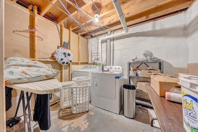 712 Baltimore Ave, Bedford, VA 24523 - unfinished basement featuring washer and dryer