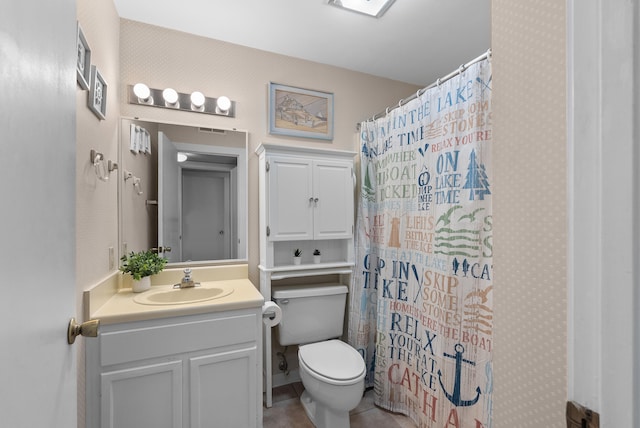75 Dockside Cir Unit 308, Moneta, VA 24121 - bathroom featuring vanity, toilet, tile patterned floors, a shower with curtain, and visible vents