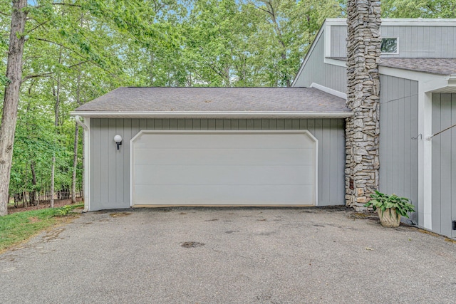 view of garage
