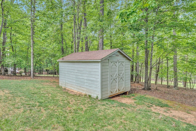 view of shed