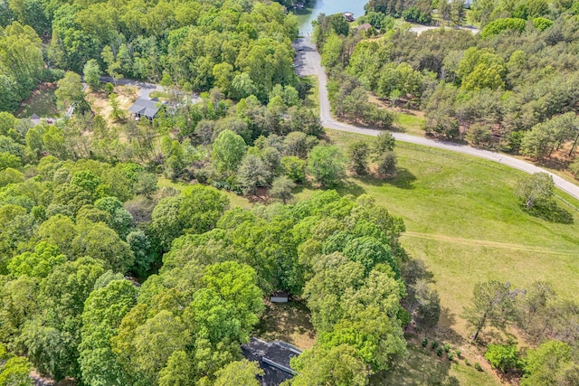 aerial view with a wooded view