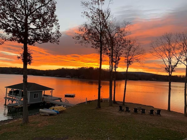 511 Autumn Ave, Huddleston, VA 24104 - dock featuring boat lift and a water view