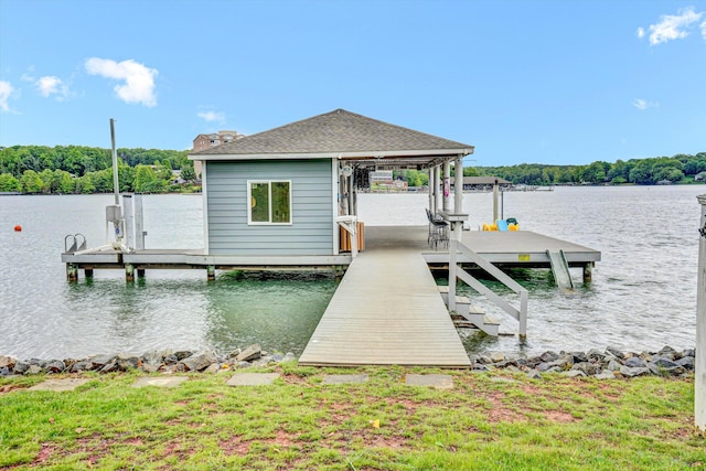 511 Autumn Ave, Huddleston, VA 24104 - dock area with a water view and boat lift