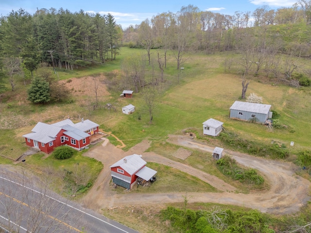 aerial view with a rural view
