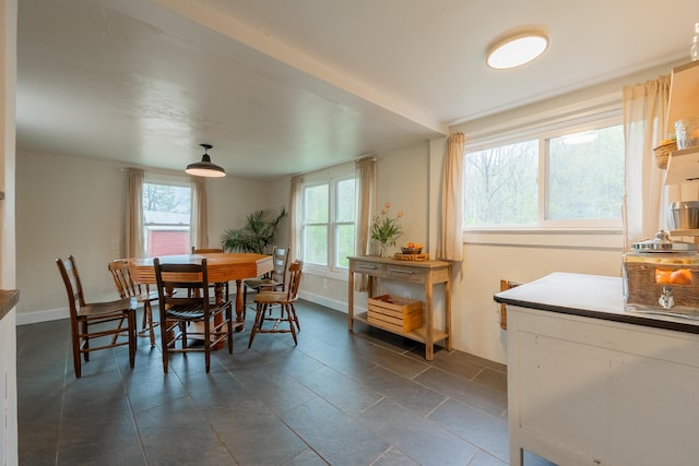 dining space with baseboards