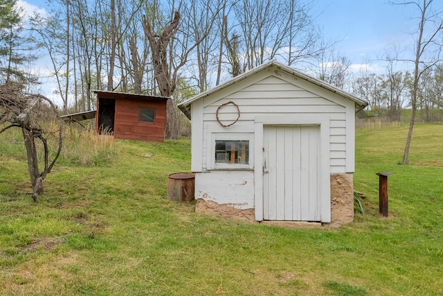 view of shed