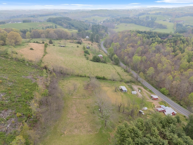 drone / aerial view featuring a rural view