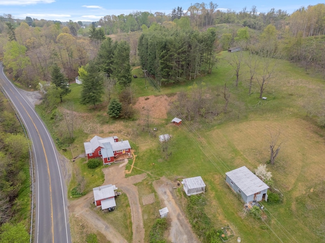 bird's eye view with a rural view