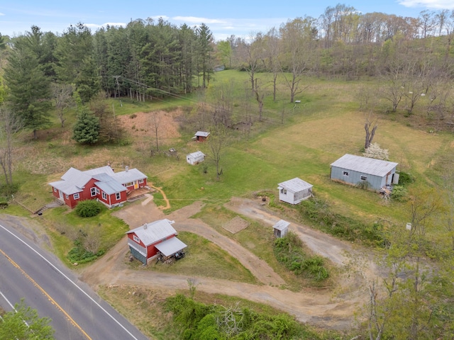 aerial view featuring a rural view