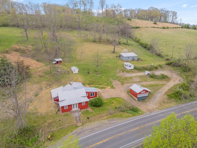 aerial view with a rural view