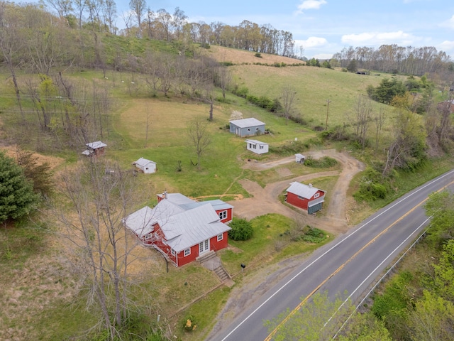 drone / aerial view featuring a rural view