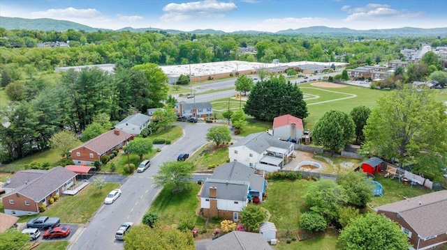 bird's eye view with a mountain view and a residential view