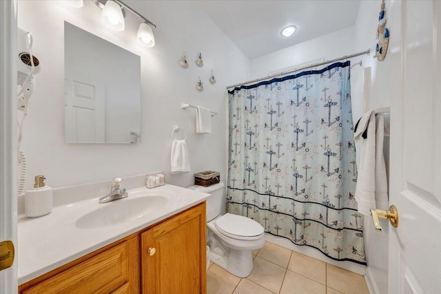 1165 Joffrey Dr, Huddleston, VA 24104 - bathroom featuring tile patterned flooring, toilet, vanity, and a shower with curtain