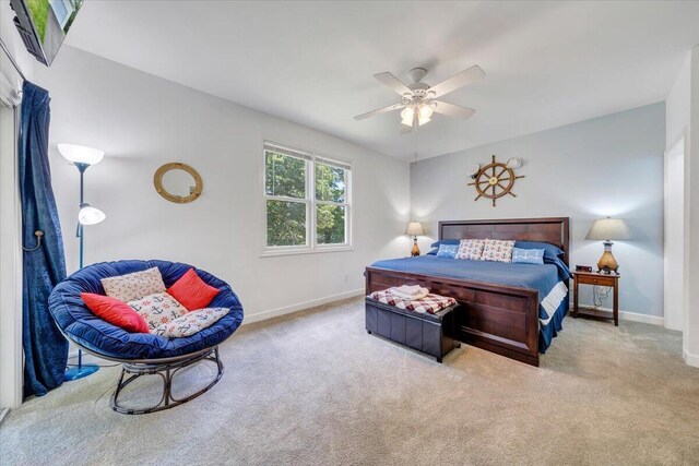 1165 Joffrey Dr, Huddleston, VA 24104 - bedroom with baseboards, carpet flooring, and ceiling fan