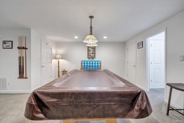 1165 Joffrey Dr, Huddleston, VA 24104 - recreation room featuring recessed lighting, carpet floors, baseboards, and billiards table