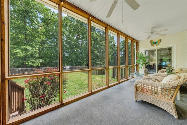 1165 Joffrey Dr, Huddleston, VA 24104 - sunroom featuring ceiling fan