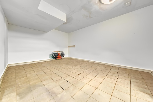 living room featuring light tile patterned floors