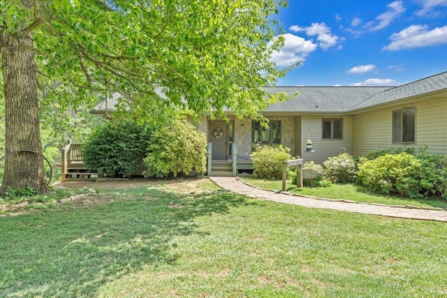 1296 Emerald Valley Way, Huddleston, VA 24104 - view of grassy yard with covered porch