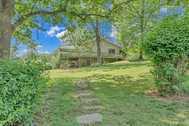 1296 Emerald Valley Way, Huddleston, VA 24104 - view of grassy yard with a deck