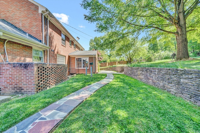 view of yard with fence