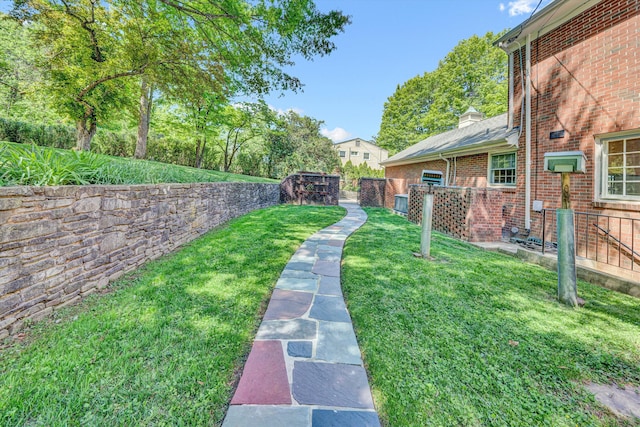 view of yard featuring fence