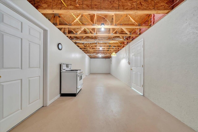 view of finished basement