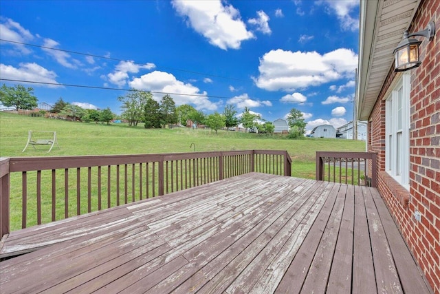 deck with a yard
