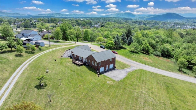 bird's eye view featuring a mountain view