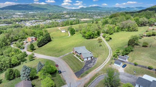 aerial view featuring a mountain view
