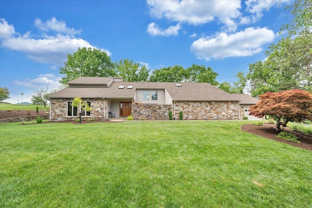 5319 Mcvitty Rd, Roanoke, VA 24018 - view of front of home with stone siding and a front lawn