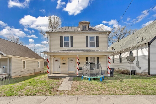 1012 Loudon Ave NW, Roanoke, VA 24016 - american foursquare style home featuring a porch, metal roof, and a front lawn