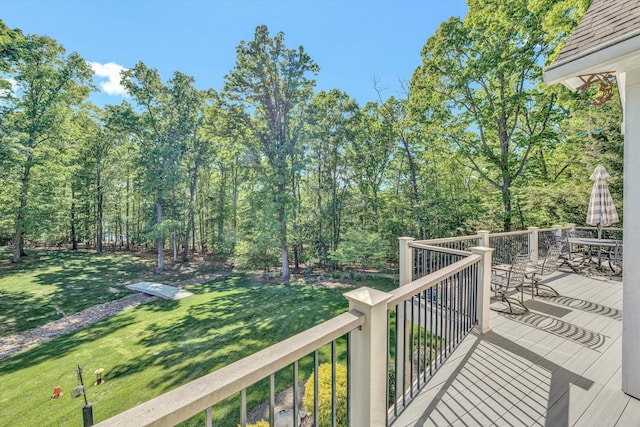77 Sunview Cir, Moneta, VA 24121 - deck with a lawn and outdoor dining area