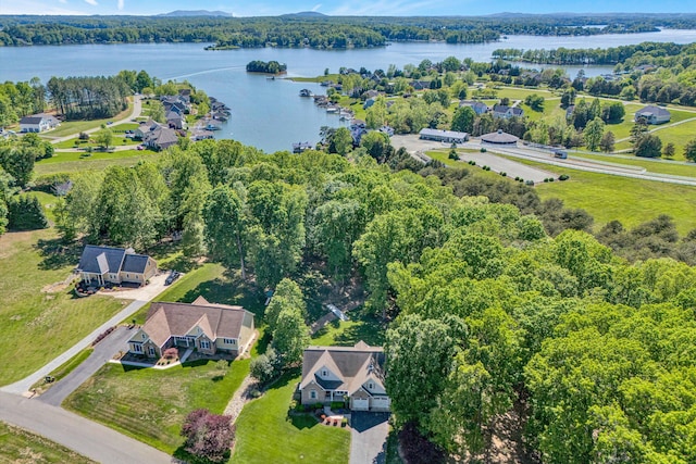 77 Sunview Cir, Moneta, VA 24121 - aerial view featuring a water view and a wooded view
