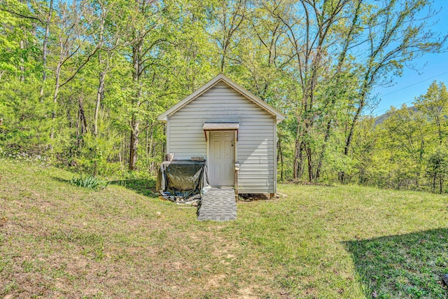 view of shed