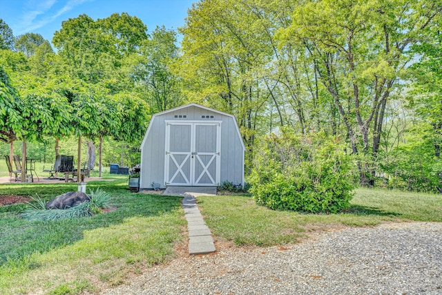 view of shed