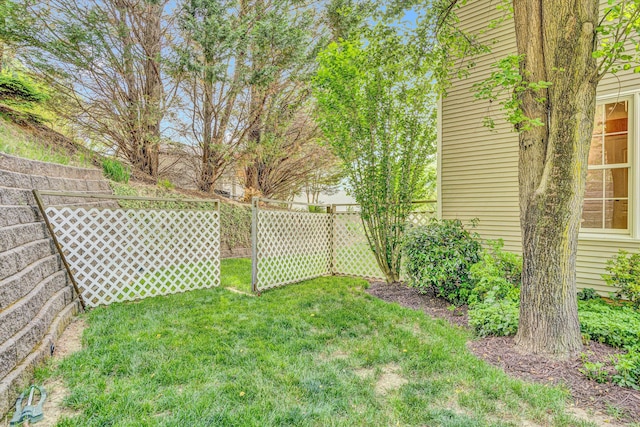 view of yard with fence