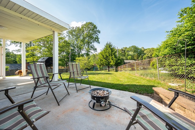 view of patio with a fenced backyard